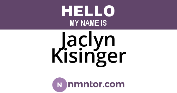 Jaclyn Kisinger