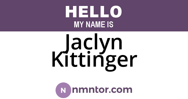 Jaclyn Kittinger
