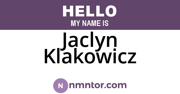 Jaclyn Klakowicz