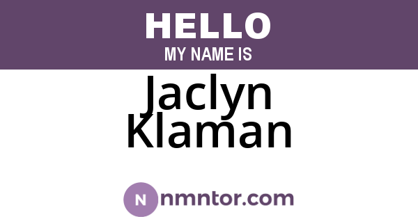 Jaclyn Klaman