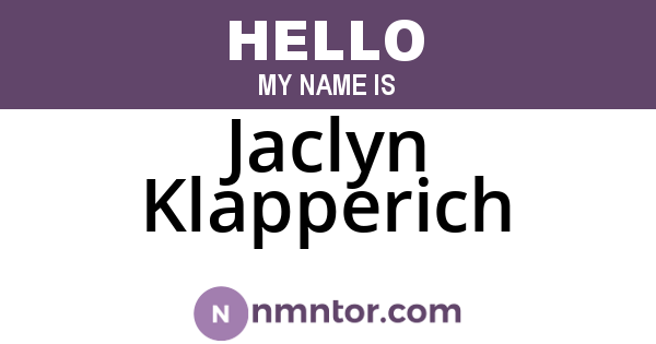 Jaclyn Klapperich