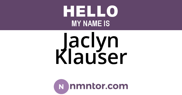 Jaclyn Klauser