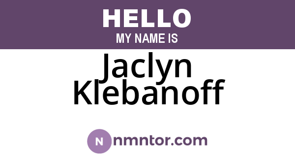 Jaclyn Klebanoff
