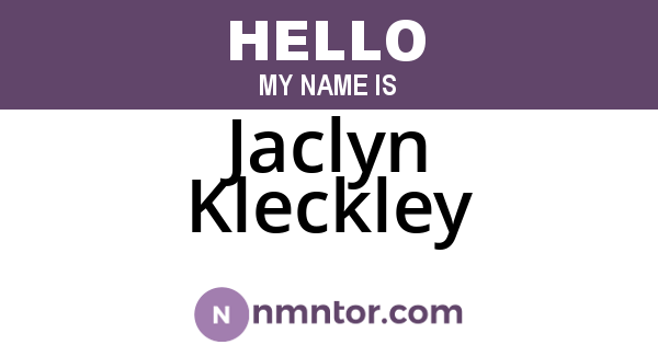 Jaclyn Kleckley