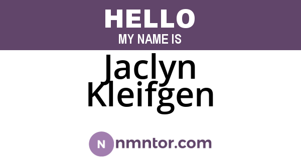 Jaclyn Kleifgen