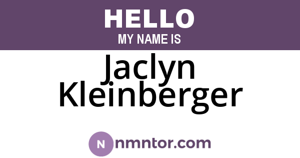 Jaclyn Kleinberger