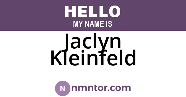 Jaclyn Kleinfeld