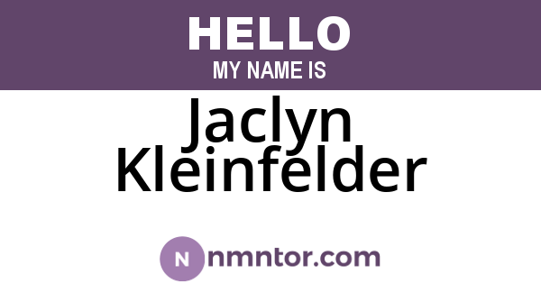 Jaclyn Kleinfelder