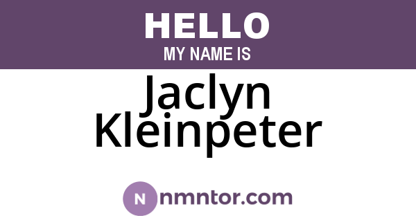 Jaclyn Kleinpeter