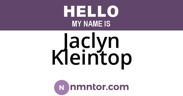 Jaclyn Kleintop