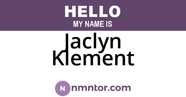Jaclyn Klement