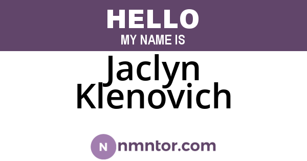 Jaclyn Klenovich