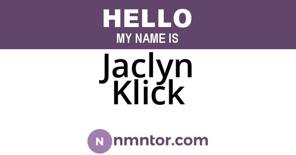 Jaclyn Klick
