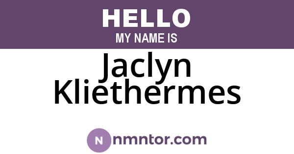 Jaclyn Kliethermes