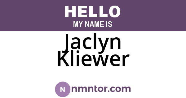Jaclyn Kliewer