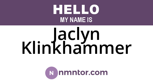 Jaclyn Klinkhammer