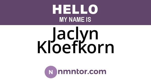 Jaclyn Kloefkorn
