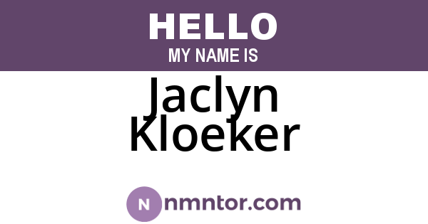 Jaclyn Kloeker