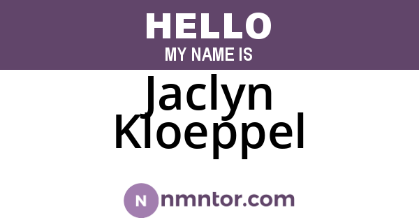 Jaclyn Kloeppel