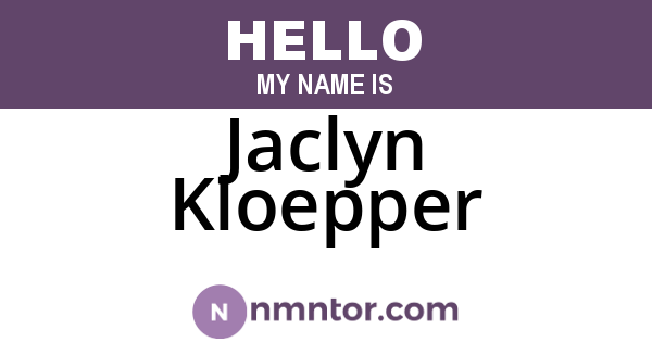 Jaclyn Kloepper