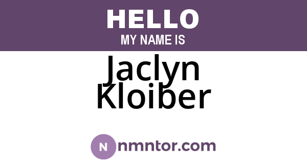 Jaclyn Kloiber