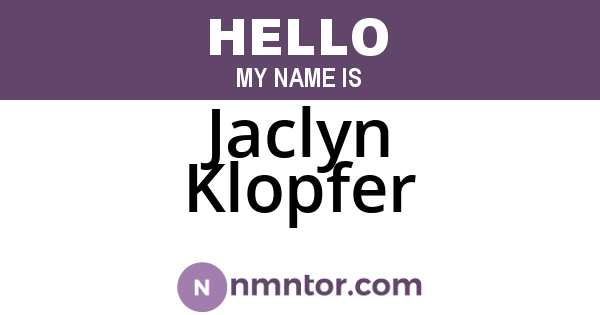 Jaclyn Klopfer