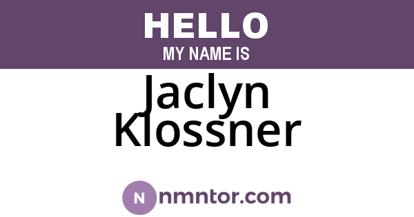Jaclyn Klossner