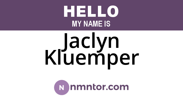 Jaclyn Kluemper