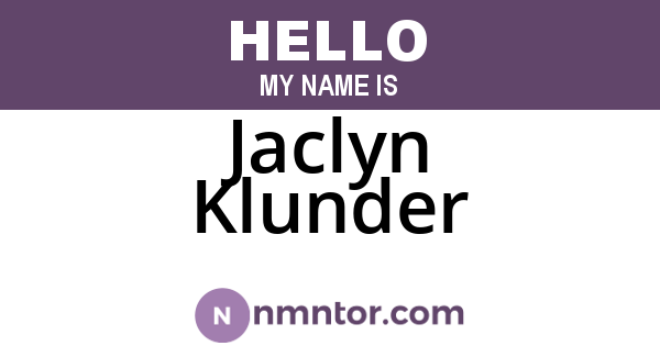 Jaclyn Klunder