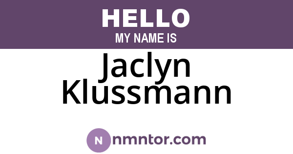 Jaclyn Klussmann