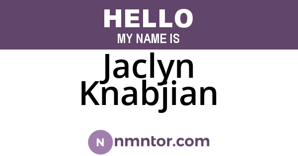 Jaclyn Knabjian