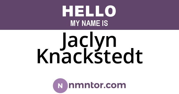 Jaclyn Knackstedt