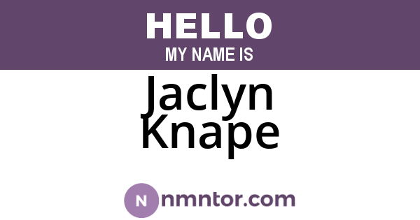 Jaclyn Knape