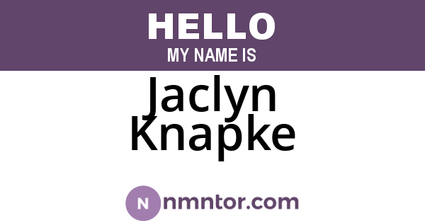 Jaclyn Knapke