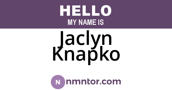 Jaclyn Knapko