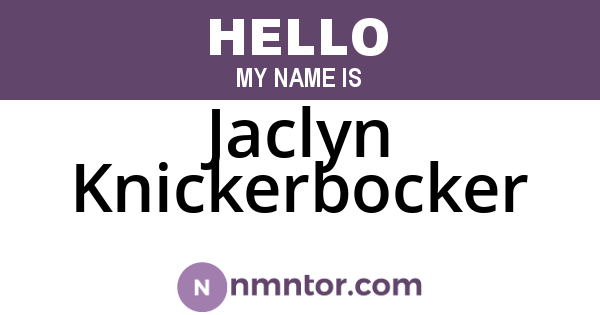 Jaclyn Knickerbocker