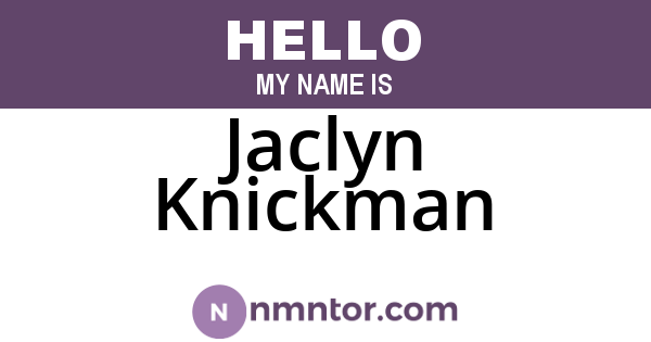 Jaclyn Knickman