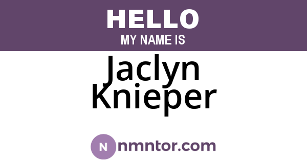 Jaclyn Knieper