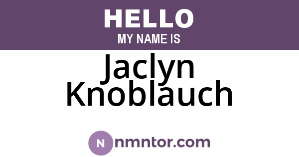 Jaclyn Knoblauch