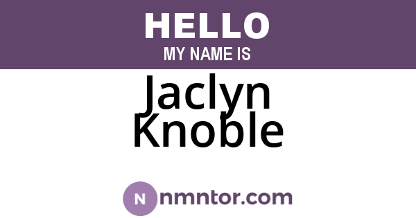 Jaclyn Knoble