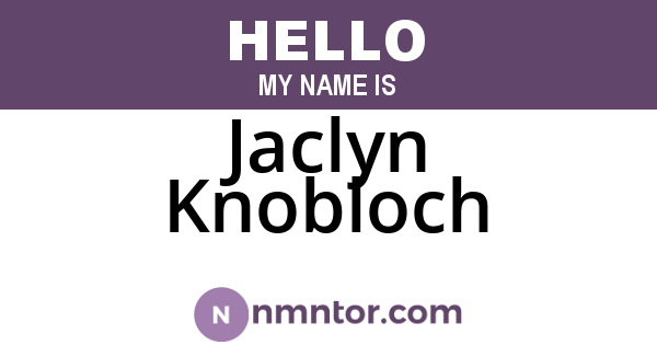 Jaclyn Knobloch