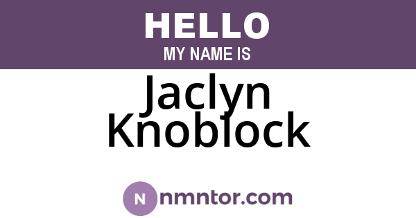 Jaclyn Knoblock