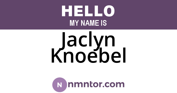 Jaclyn Knoebel