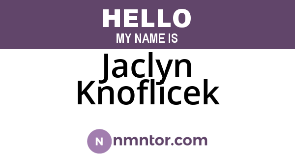 Jaclyn Knoflicek