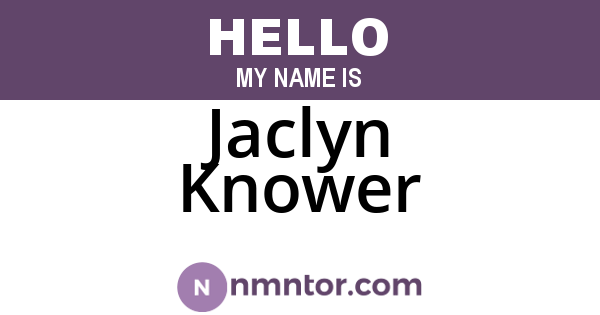 Jaclyn Knower