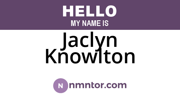 Jaclyn Knowlton