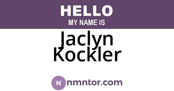 Jaclyn Kockler