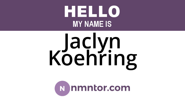 Jaclyn Koehring