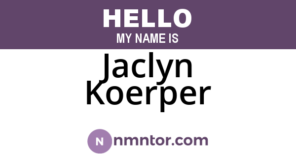 Jaclyn Koerper