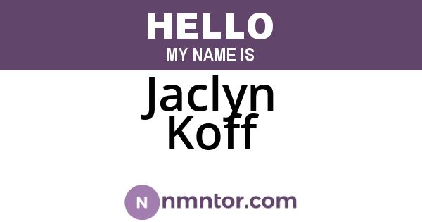 Jaclyn Koff